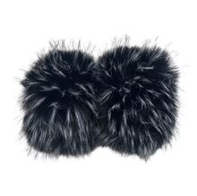 Manchons de poignet en fausse fourrure longue style marmotte