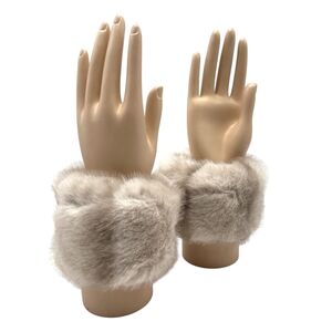 Manchons de poignet en fourrure synthétique luxueuse pour femme