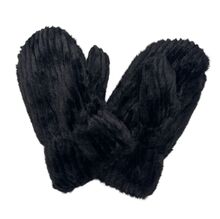 Moufles en fausse fourrure unie avec des fines côtes verticales