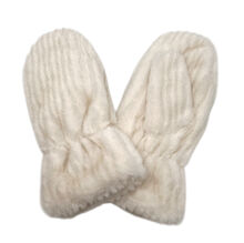 Moufles en fausse fourrure unie avec des fines côtes verticales