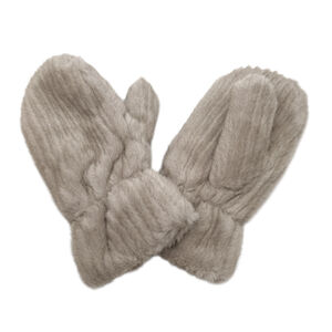 Moufles en fausse fourrure unie avec des fines côtes verticales