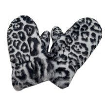 Moufles en 100% polyester fausse fourrure à motif de léopard