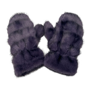 Moufles épaisses en fausse fourrure design rayé sophistiqué