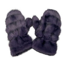 Moufles épaisses en fausse fourrure design rayé sophistiqué