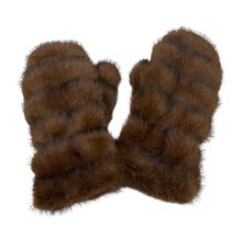 Moufles épaisses en fausse fourrure design rayé sophistiqué