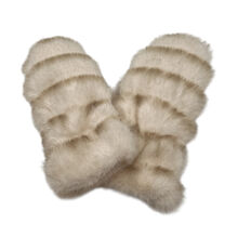 Moufles épaisses en fausse fourrure design rayé sophistiqué