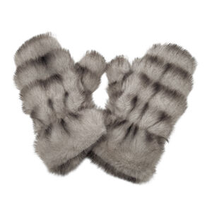 Moufles épaisses en fausse fourrure design rayé sophistiqué