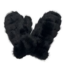 Moufles épaisses en fausse fourrure design rayé sophistiqué