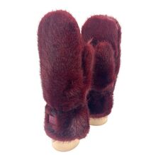 Moufles faites en fourrure synthétique ultra-douce et duveteuse