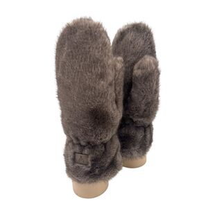 Moufles faites en fourrure synthétique ultra-douce et duveteuse