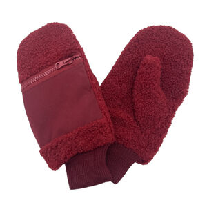 Moufles en fausse fourrure style mouton avec mini poche zippée