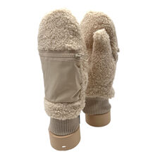 Moufles en fausse fourrure style mouton avec mini poche zippée