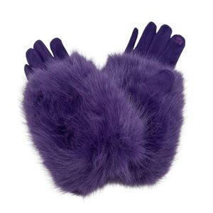 Gants élégants en suédine pour femme avec fausse fourrure