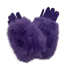 Gants élégants en suédine pour femme avec fausse fourrure