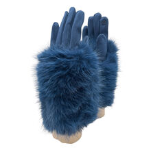 Gants élégants en suédine pour femme avec fausse fourrure