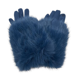 Gants élégants en suédine pour femme avec fausse fourrure