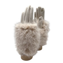 Gants élégants en suédine pour femme avec fausse fourrure