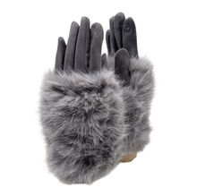 Gants élégants en suédine pour femme avec fausse fourrure