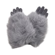 Gants élégants en suédine pour femme avec fausse fourrure