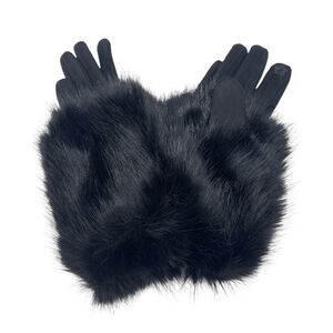 Gants élégants en suédine pour femme avec fausse fourrure