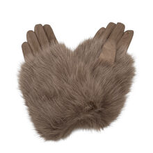 Gants élégants en suédine pour femme avec fausse fourrure