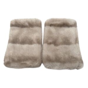 Mitaines en fausse fourrure texturées de rayures horizontales