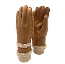 Gants en imitation daim avec fausse fourrure bouclée effet mouton