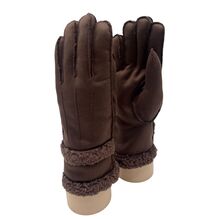 Gants en imitation daim avec fausse fourrure bouclée effet mouton