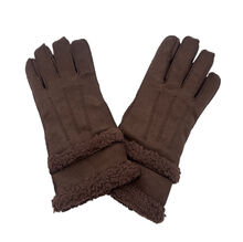 Gants en imitation daim avec fausse fourrure bouclée effet mouton