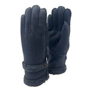 Gants en imitation daim avec fausse fourrure bouclée effet mouton