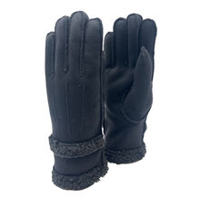 Gants en imitation daim avec fausse fourrure bouclée effet mouton