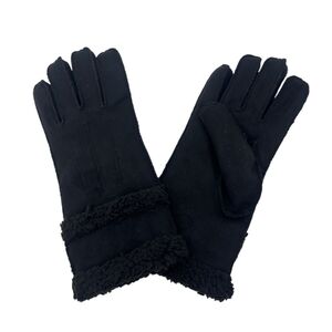 Gants en imitation daim avec fausse fourrure bouclée effet mouton