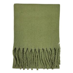 Écharpe chaude au tissage épais uni à grosses franges - 3 pièces