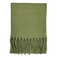 Écharpe chaude au tissage épais uni à grosses franges - 3 pièces