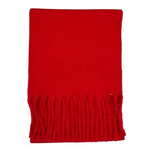 Écharpe chaude au tissage épais uni à grosses franges - 3 pièces