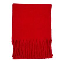 Écharpe chaude au tissage épais uni à grosses franges - 3 pièces