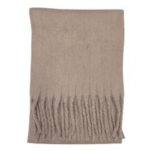 Écharpe chaude au tissage épais uni à grosses franges - 3 pièces