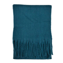 Écharpe chaude au tissage épais uni à grosses franges - 12 pièces