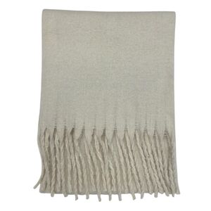 Écharpe chaude au tissage épais uni à grosses franges - 12 pièces