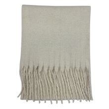Écharpe chaude au tissage épais uni à grosses franges - 12 pièces
