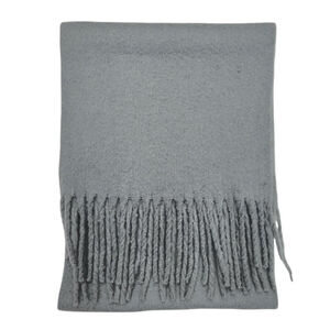 Écharpe chaude au tissage épais uni à grosses franges - 12 pièces