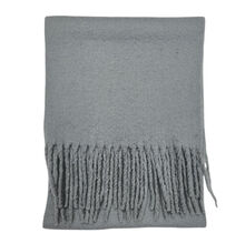 Écharpe chaude au tissage épais uni à grosses franges - 12 pièces