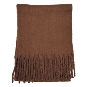 Écharpe chaude au tissage épais uni à grosses franges - 12 pièces