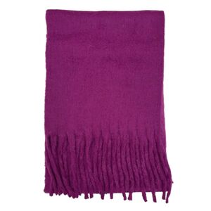 Écharpe chaude au tissage épais uni à grosses franges - 12 pièces