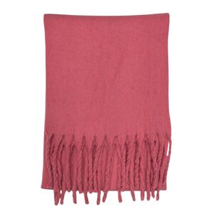 Écharpe chaude au tissage épais uni à grosses franges - 12 pièces
