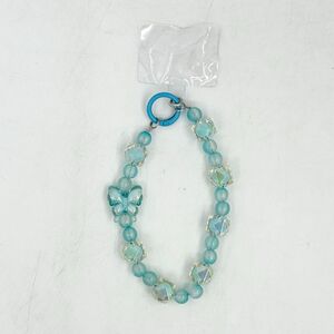 Dragonne de téléphone en perles brillantes et papillon irisé lumineux