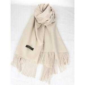 Écharpe laine et cachemire avec des bords frangés