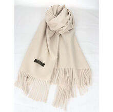 Écharpe laine et cachemire avec des bords frangés