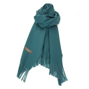 Écharpe laine et cachemire avec des bords frangés