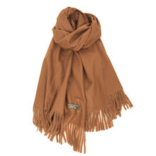 Écharpe laine et cachemire avec des bords frangés